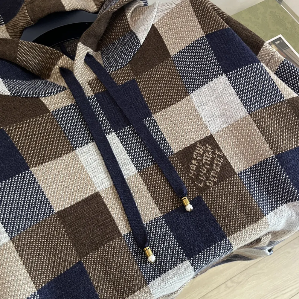 Louis Vuitton Men Damier Cashmere And Wool-Blend Hoodie 1AFXJV