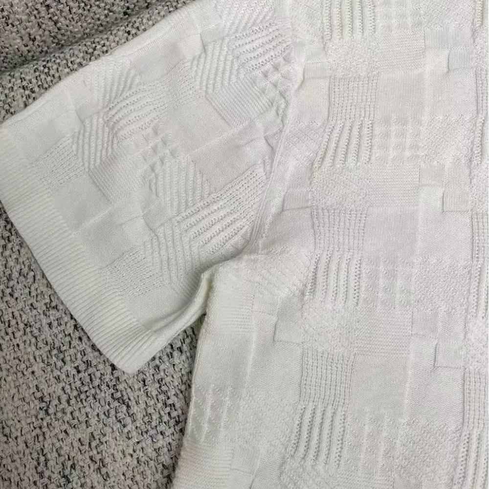 Louis Vuitton Men Damier Jacquard Short-Sleeved Cotton Crewneck 1AFVRT