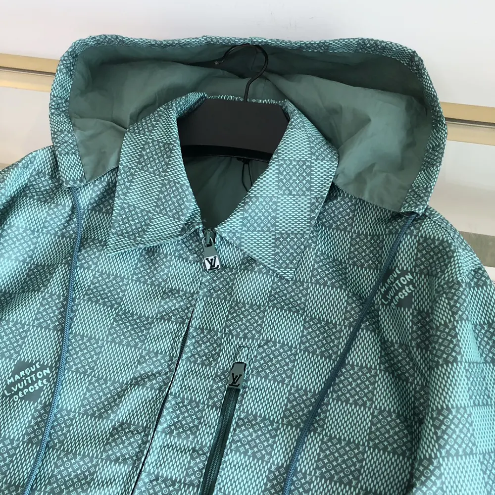 Louis Vuitton Men Printed Nylon Hooded Windbreaker 1AFQD4