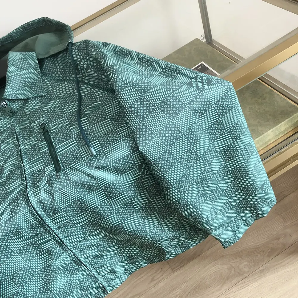 Louis Vuitton Men Printed Nylon Hooded Windbreaker 1AFQD4