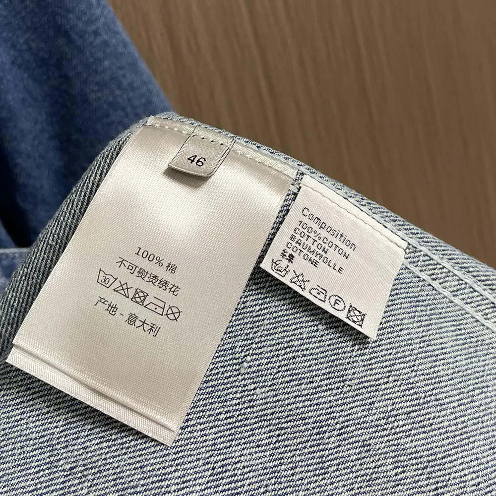 Dior Men Charm Overshirt Blue Cotton Twill 493D498A383X