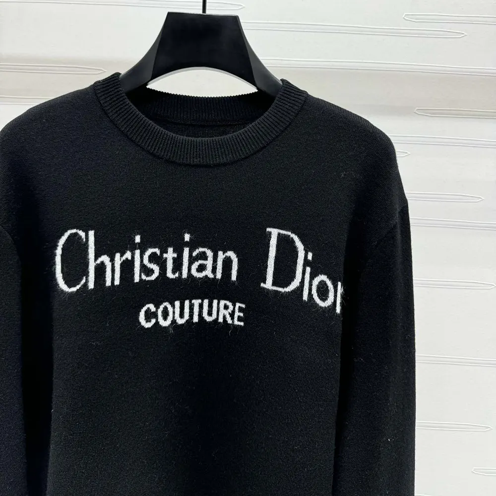 Dior Women Christian Dior Couture Sweater Black Wool Blend