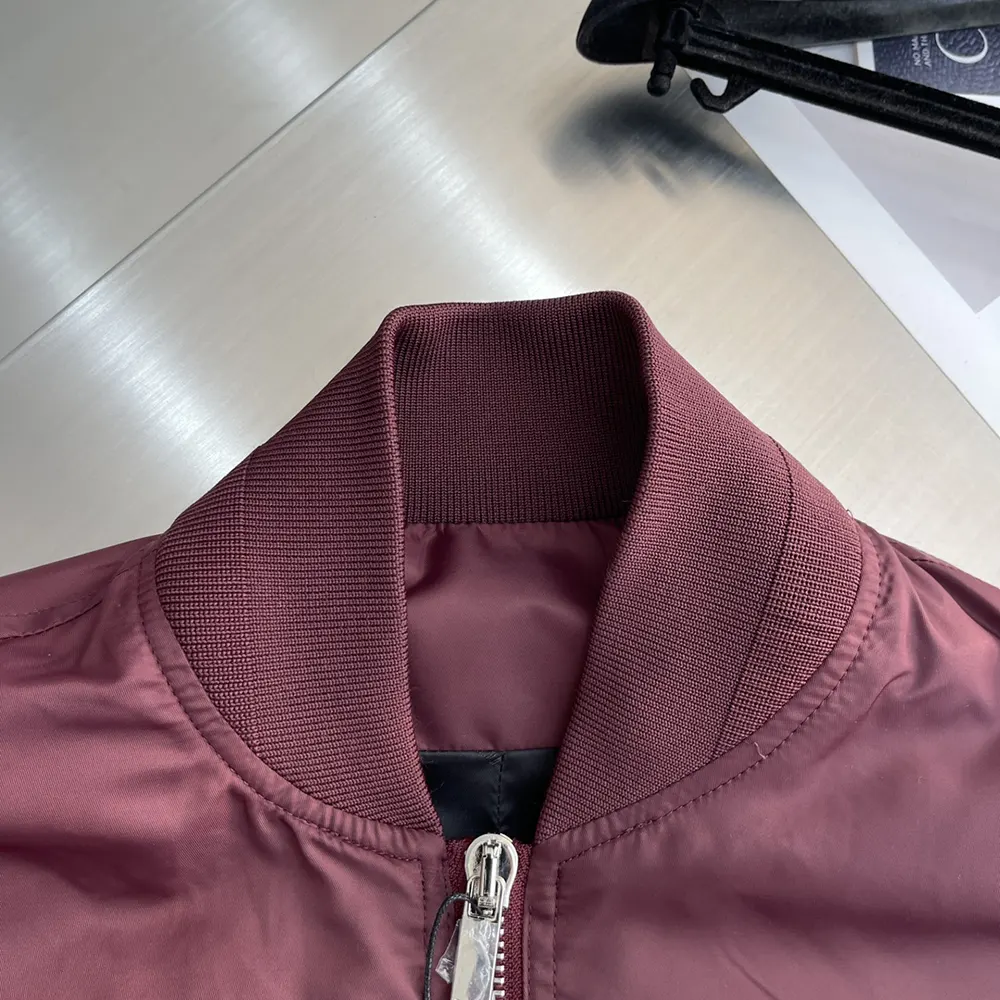 Dior Men Christian Dior Couture Bomber Jacket Burgundy Technical Fabric