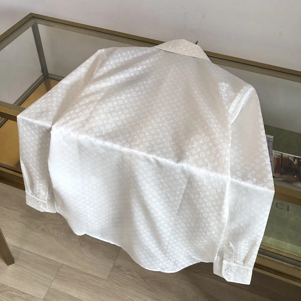 Louis Vuitton Men Monogram Long-Sleeved Silk Shirt 1AFJUE