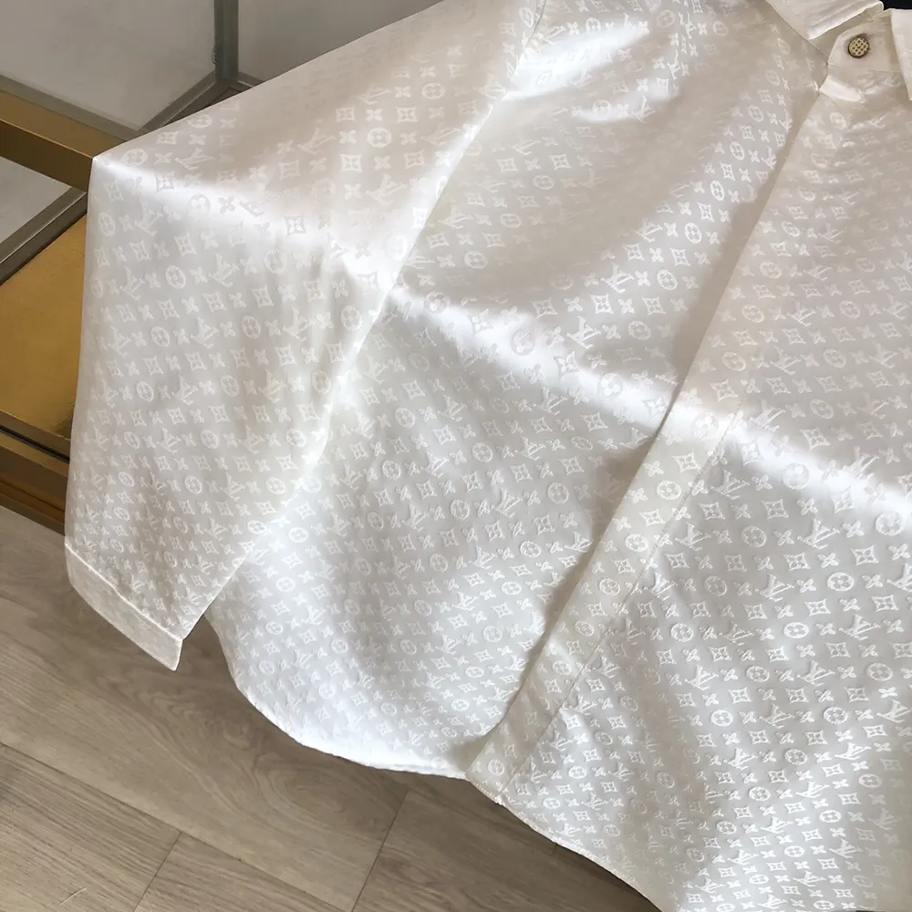 Louis Vuitton Men Monogram Long-Sleeved Silk Shirt 1AFJUE