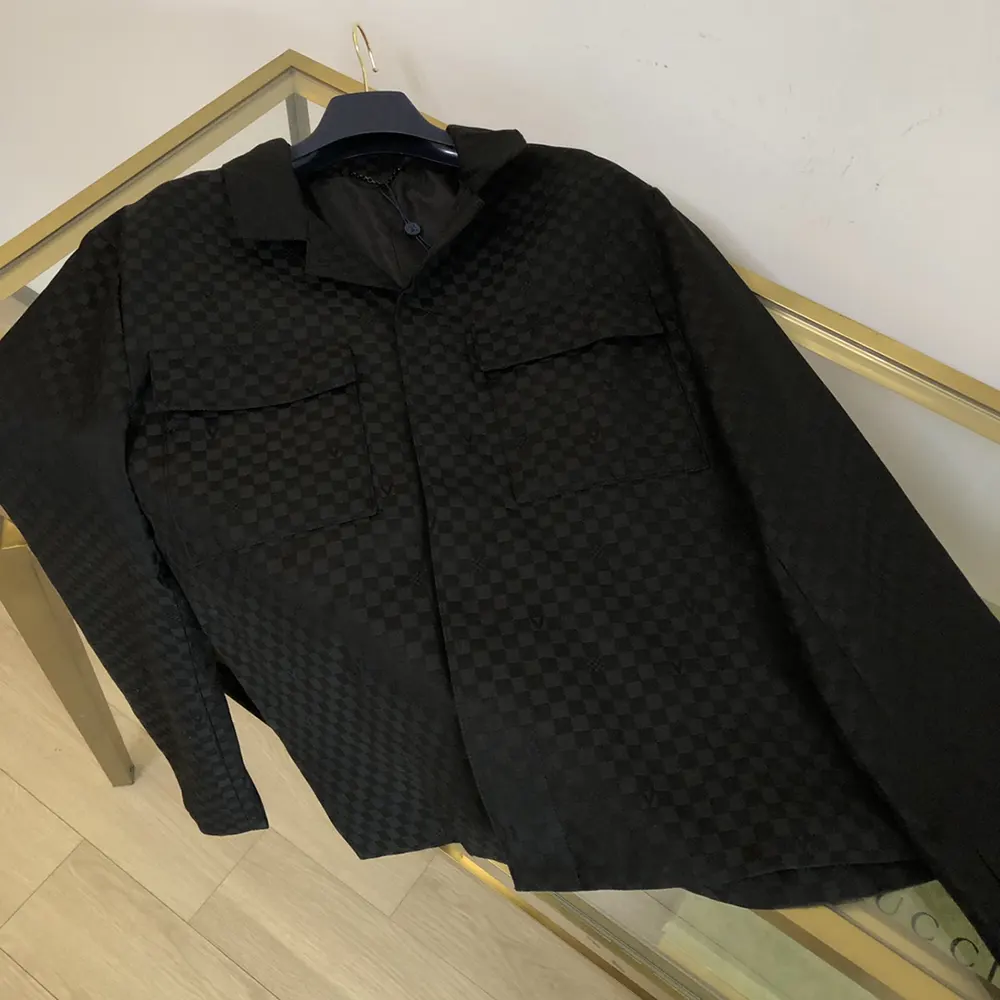 Louis Vuitton Men Damier Open Collar Wool Overshirt 1AFVND