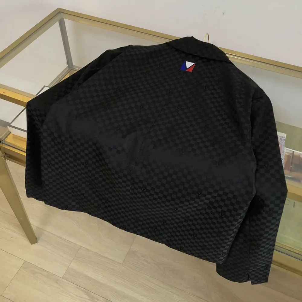 Louis Vuitton Men Damier Open Collar Wool Overshirt 1AFVND