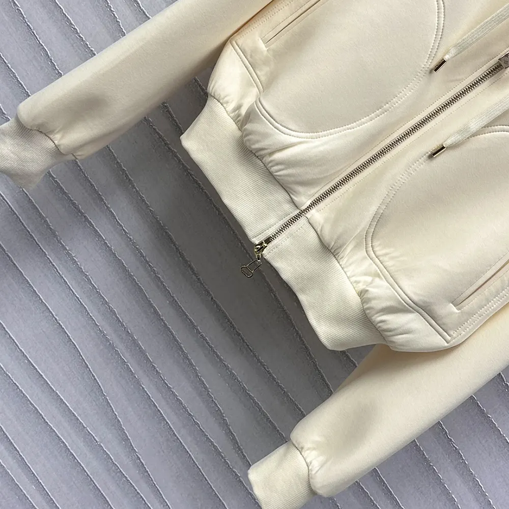 Louis Vuitton Men Monogram Accent Knit Hoodie-Milky White 1AGCHQ