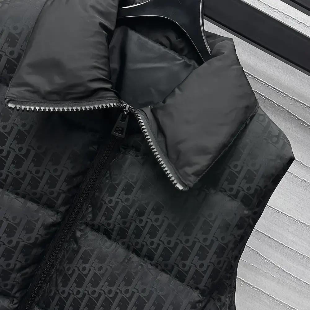 Dior Women DiorAlps Belted Puffer Vest Black Quilted Technical Taffeta Jacquard