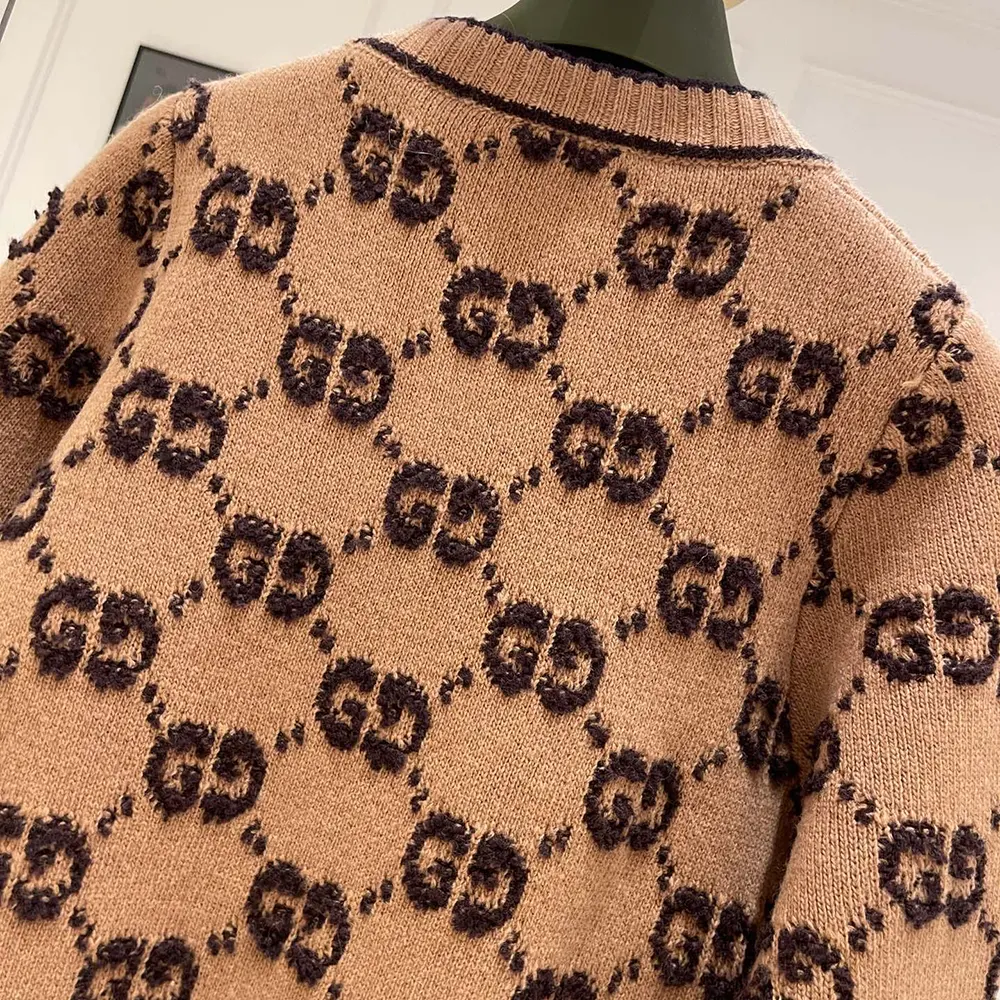 Gucci Men GG Wool Boucle Jacquard Cardigan 713300XKCNA2668