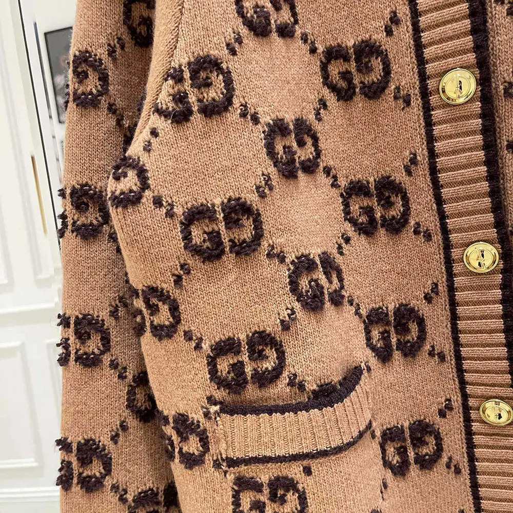 Gucci Men GG Wool Boucle Jacquard Cardigan 713300XKCNA2668