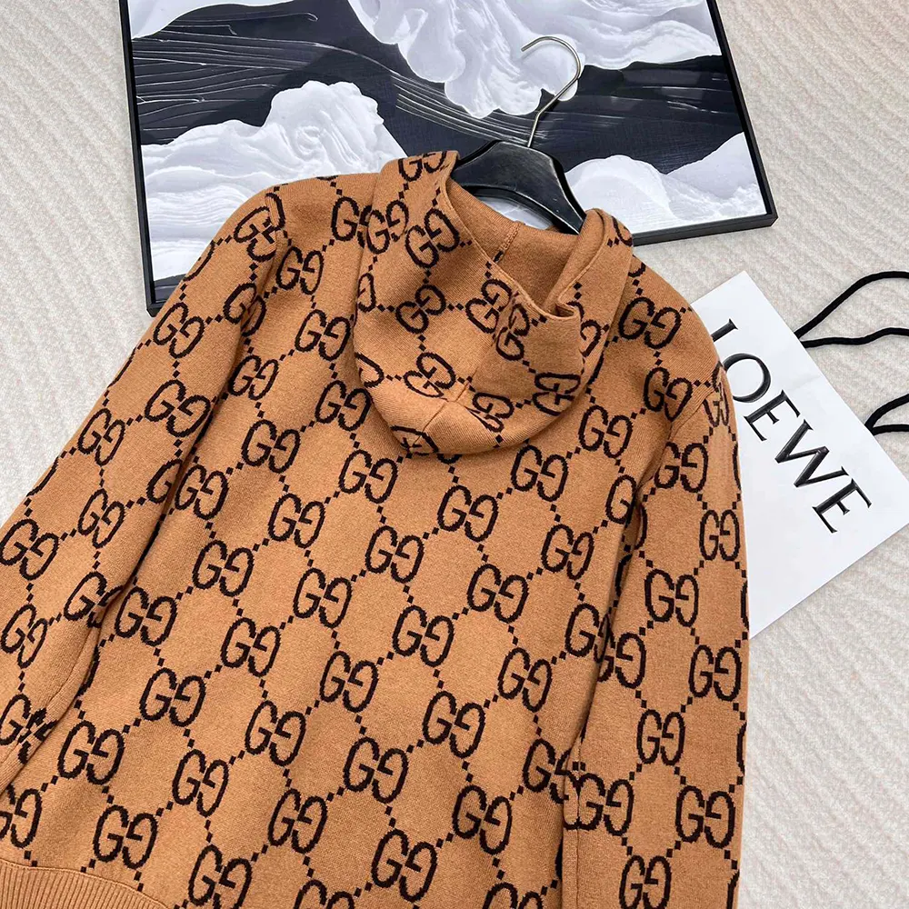 Gucci Men GG Wool Hooded Sweatshirt ‎770582XKDSL2667