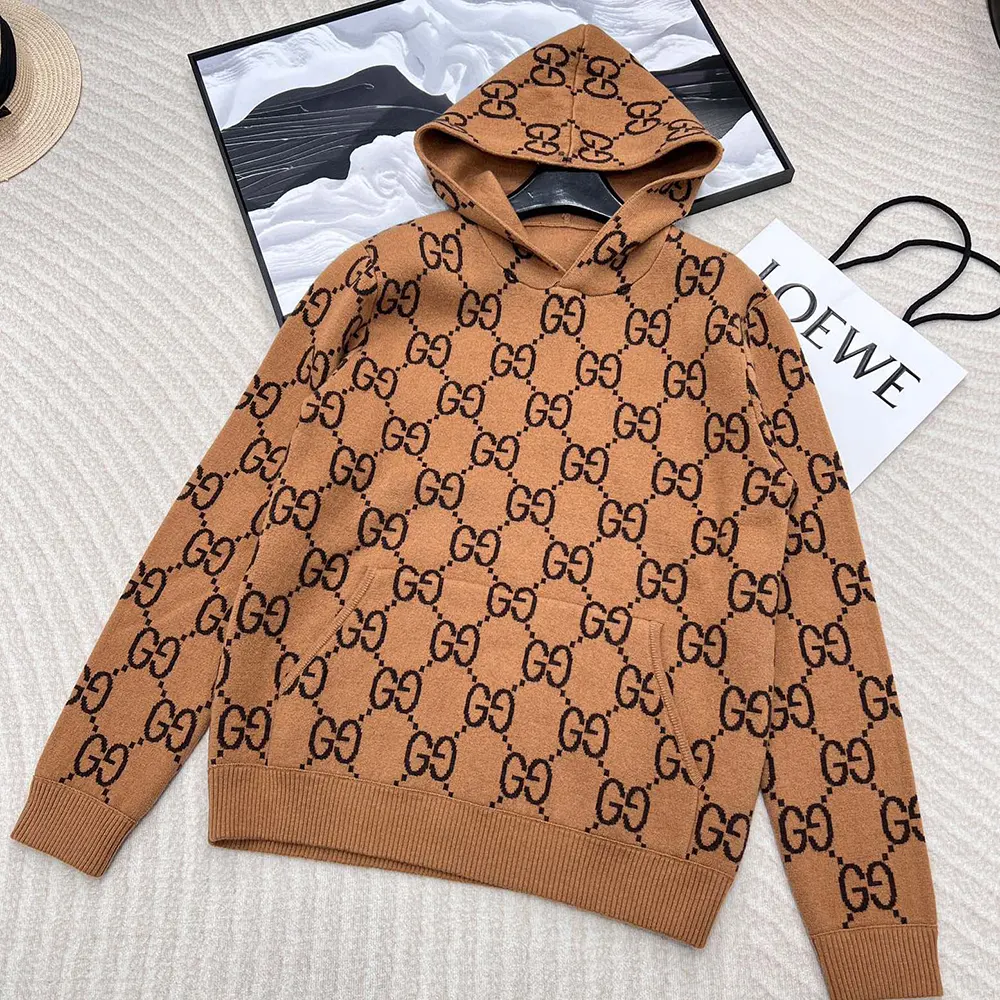 Gucci Men GG Wool Hooded Sweatshirt ‎770582XKDSL2667