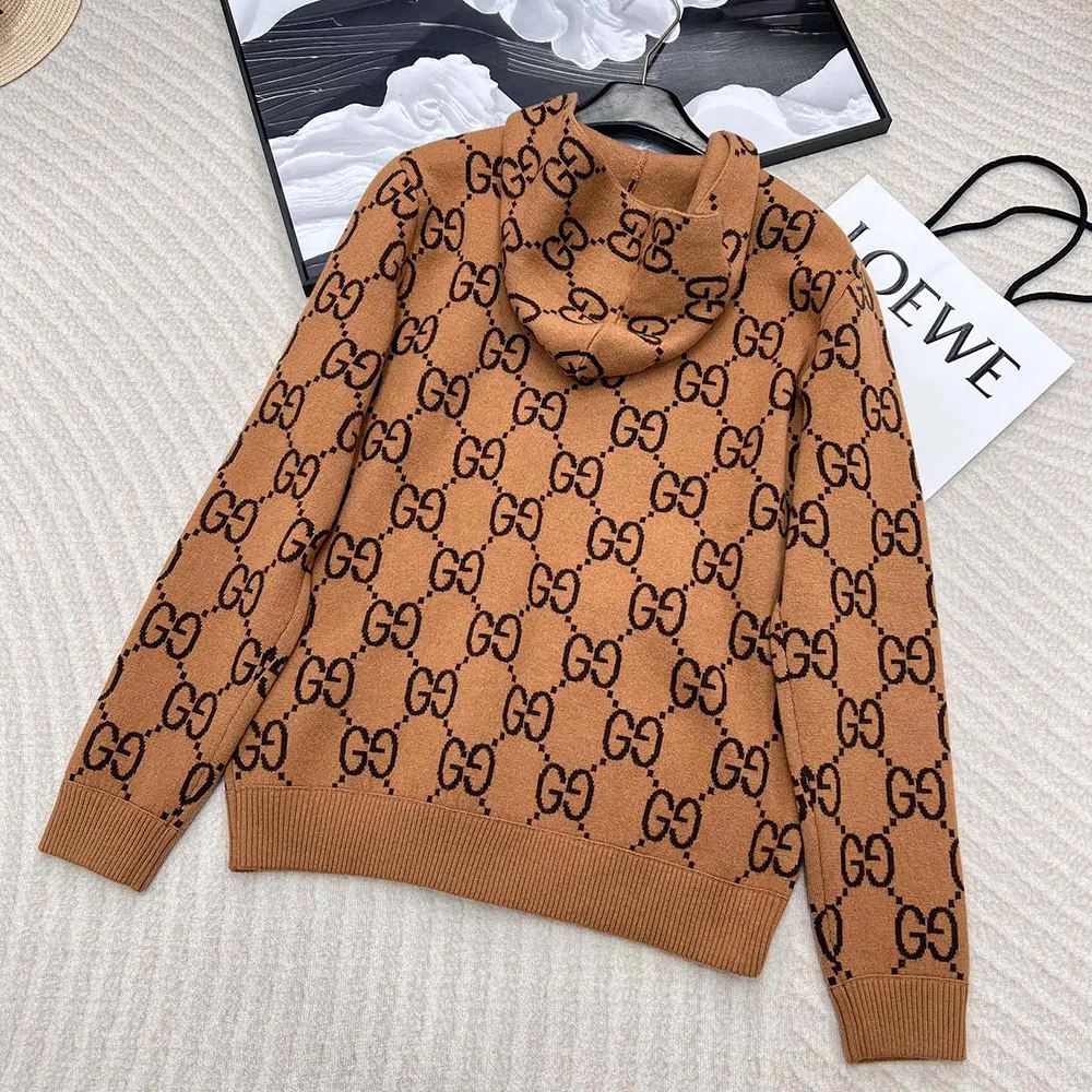 Gucci Men GG Wool Hooded Sweatshirt ‎770582XKDSL2667