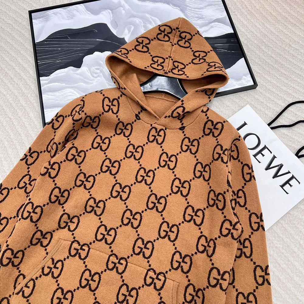 Gucci Men GG Wool Hooded Sweatshirt ‎770582XKDSL2667