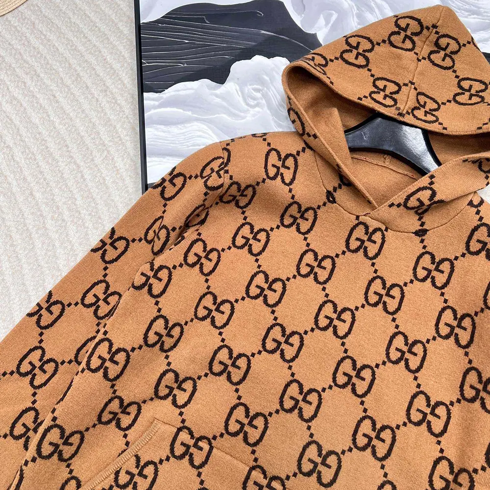 Gucci Men GG Wool Hooded Sweatshirt ‎770582XKDSL2667