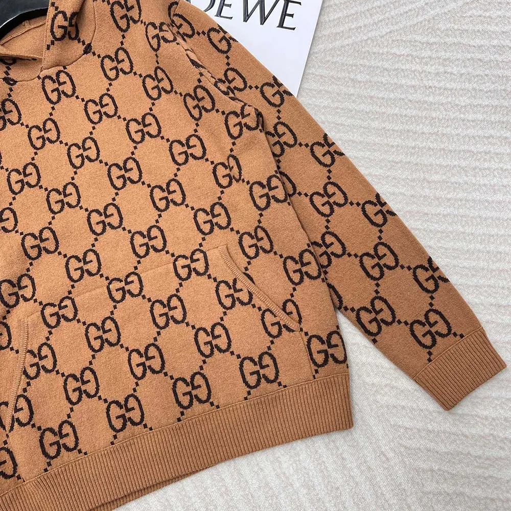 Gucci Men GG Wool Hooded Sweatshirt ‎770582XKDSL2667