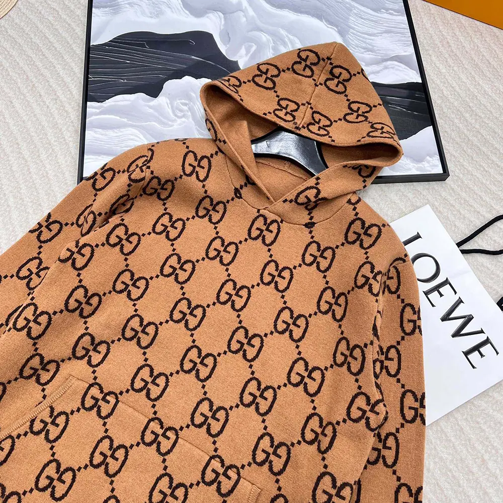 Gucci Men GG Wool Hooded Sweatshirt ‎770582XKDSL2667