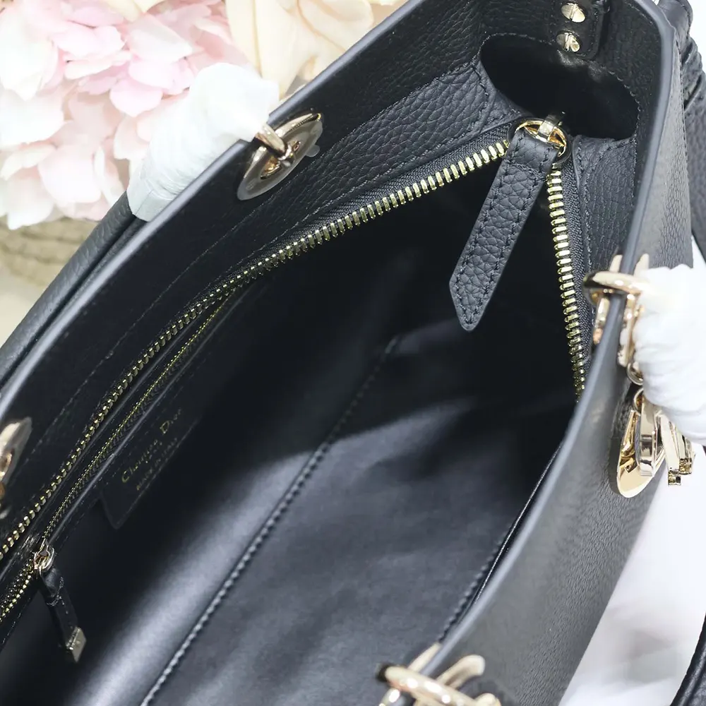 Dior Women Medium Lady D-Sire My ABCDior Bag Black Taurillon Leather