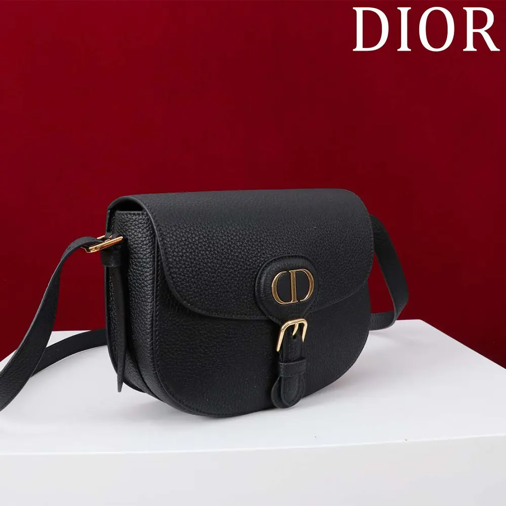 Dior Women Medium Dior Bobby Bag Black Grained Calfskin M9337USKU