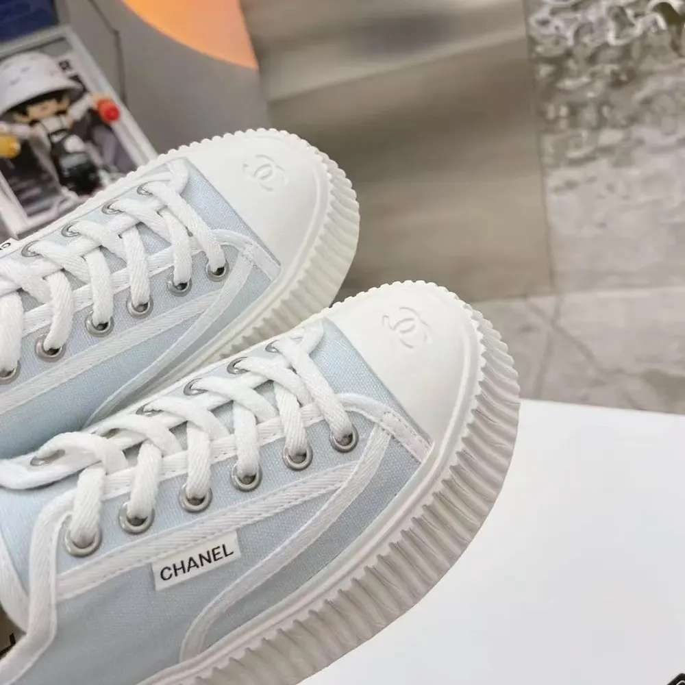 Chanel Women Thick Soled Sneaker-Blue