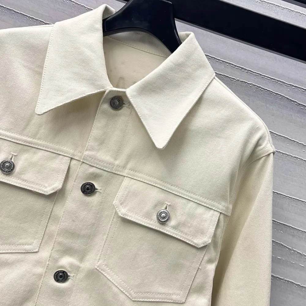 Dior Women Dioramour Jacket White Cotton Denim with Multicolor Cœur des Curiosités Motif