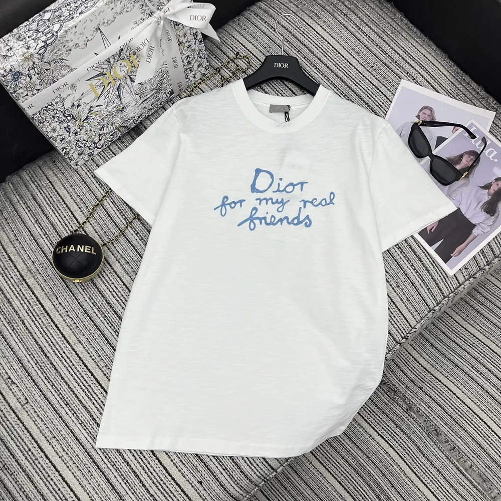 Dior Men DIOR AND HYLTON NEL T-Shirt Relaxed Fit White Cotton Jersey