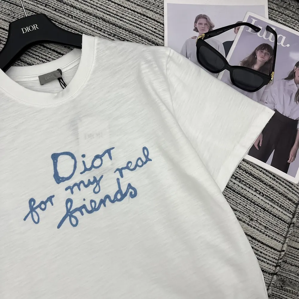 Dior Men DIOR AND HYLTON NEL T-Shirt Relaxed Fit White Cotton Jersey