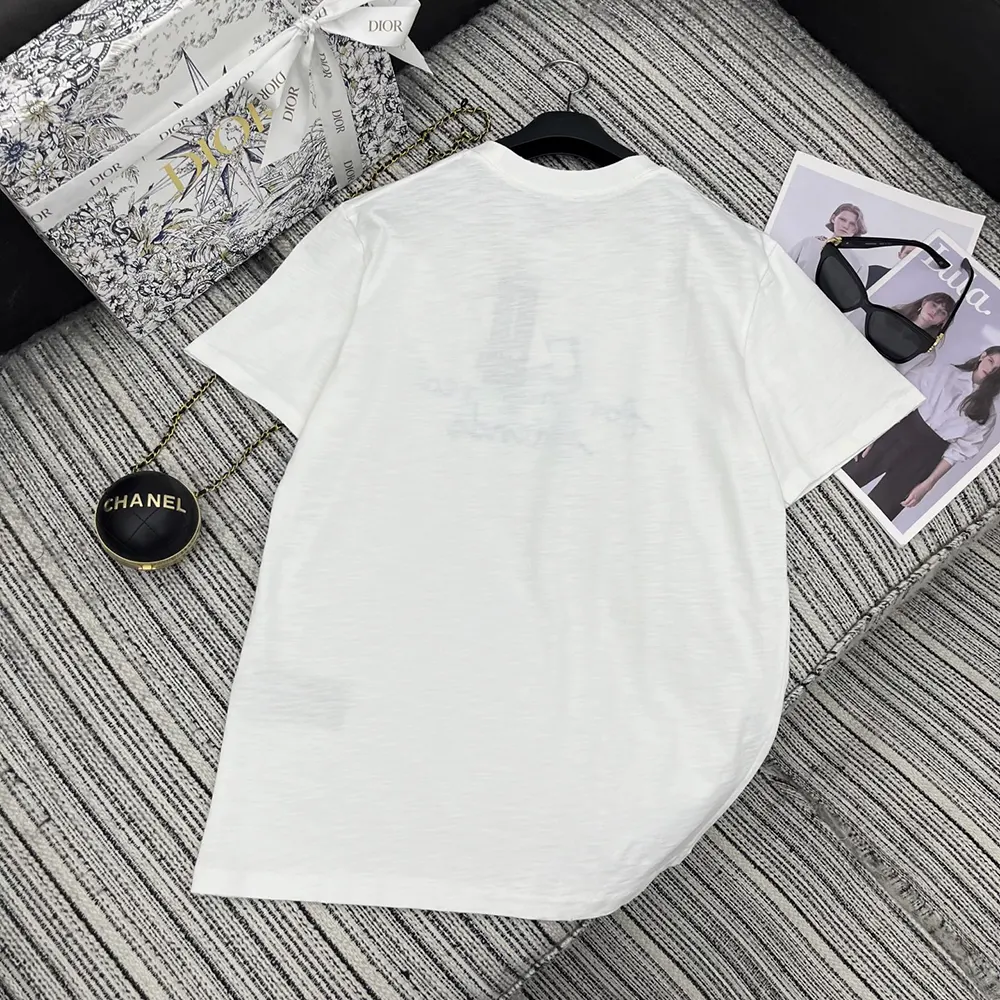 Dior Men DIOR AND HYLTON NEL T-Shirt Relaxed Fit White Cotton Jersey