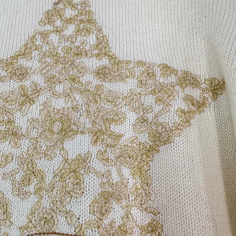 Dior Women Embroidered Sweater Ecru Cashmere Knit-514S57G0027