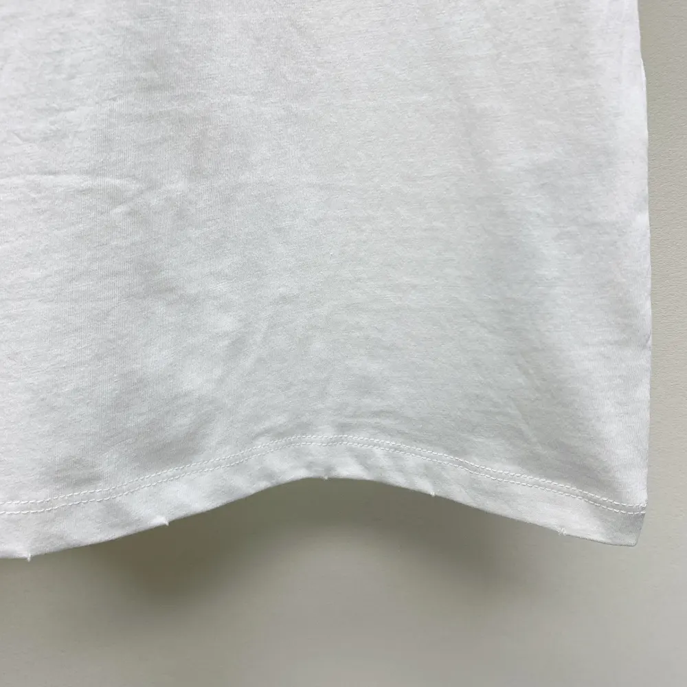 Dior Men Embroidered T-Shirt White Cotton and Linen Jersey with Gold-Tone Dior Around the World Motif