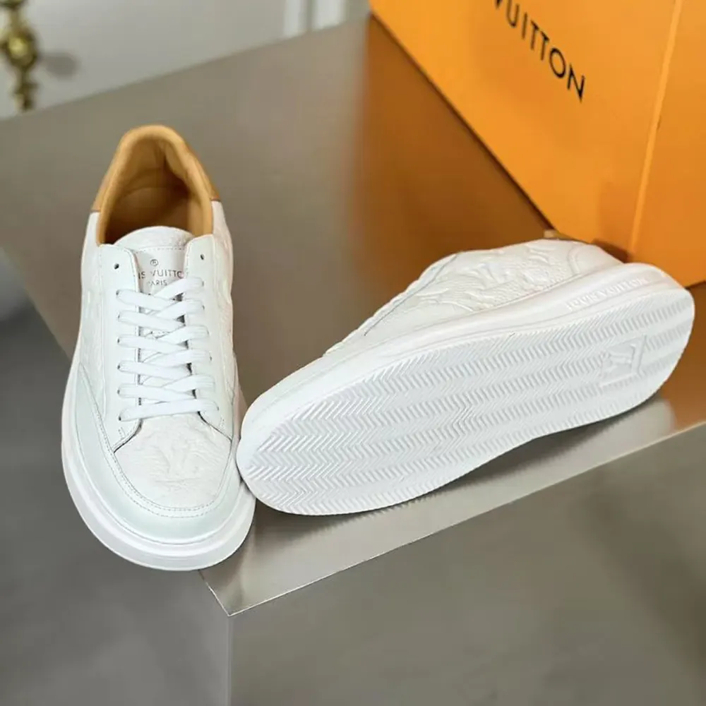 Louis Vuitton LV Unisex Beverly Hills Sneaker in Calf Leather-White 1A8V3N