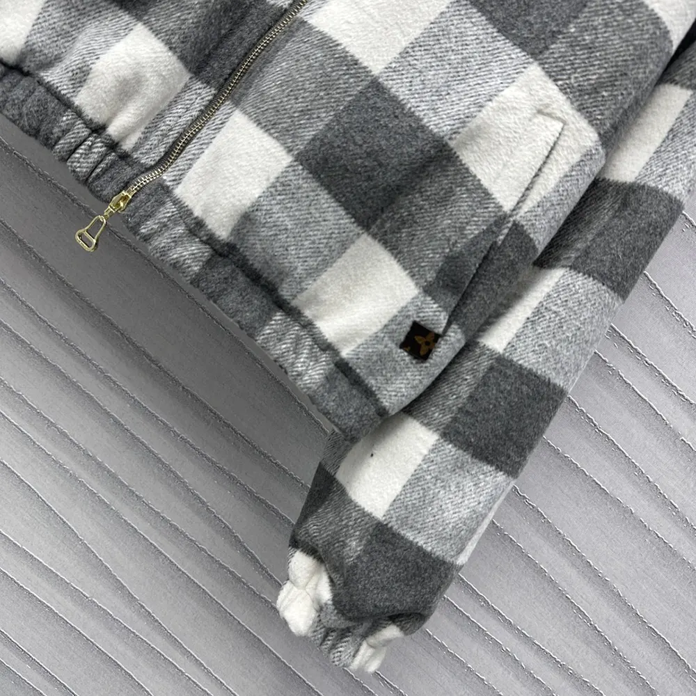 Louis Vuitton Women Double Face Check Zip-Up Jacket 1AGPEP