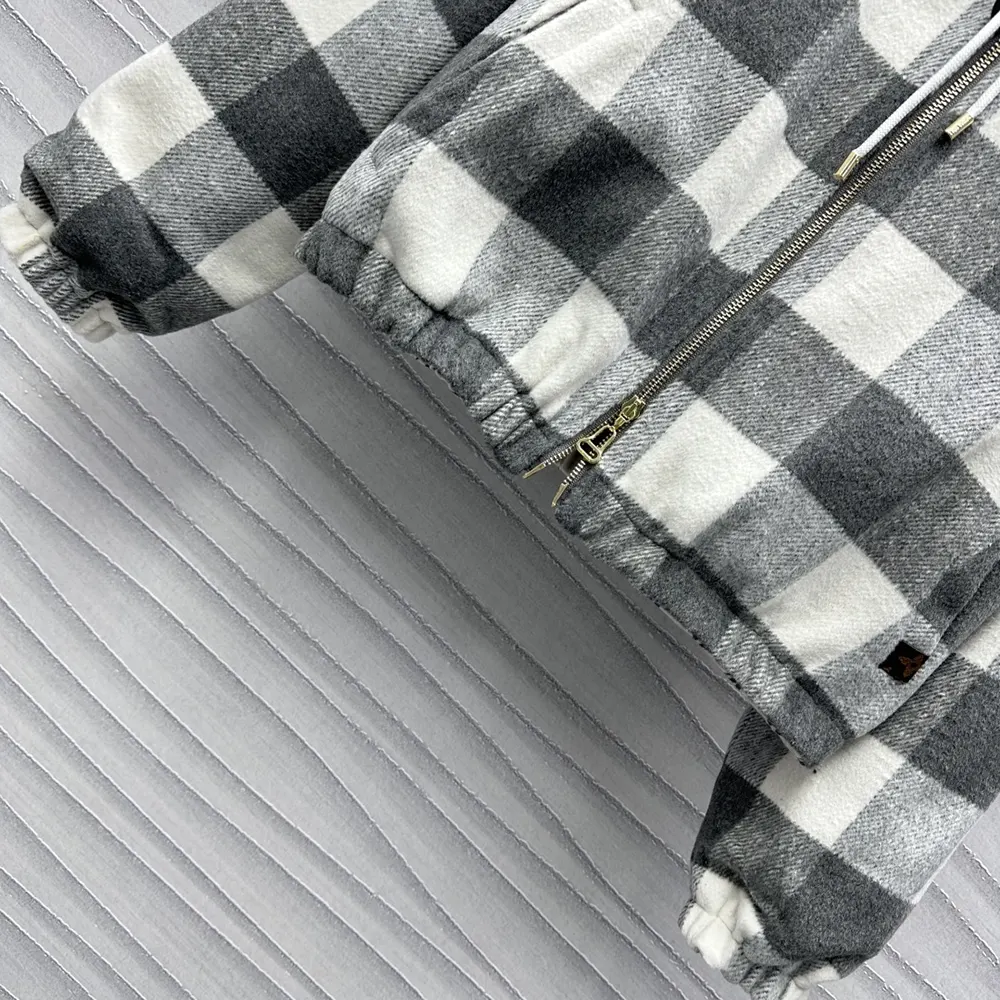 Louis Vuitton Women Double Face Check Zip-Up Jacket 1AGPEP