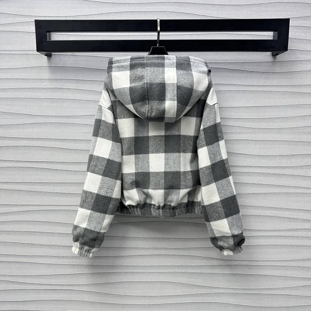 Louis Vuitton Women Double Face Check Zip-Up Jacket 1AGPEP