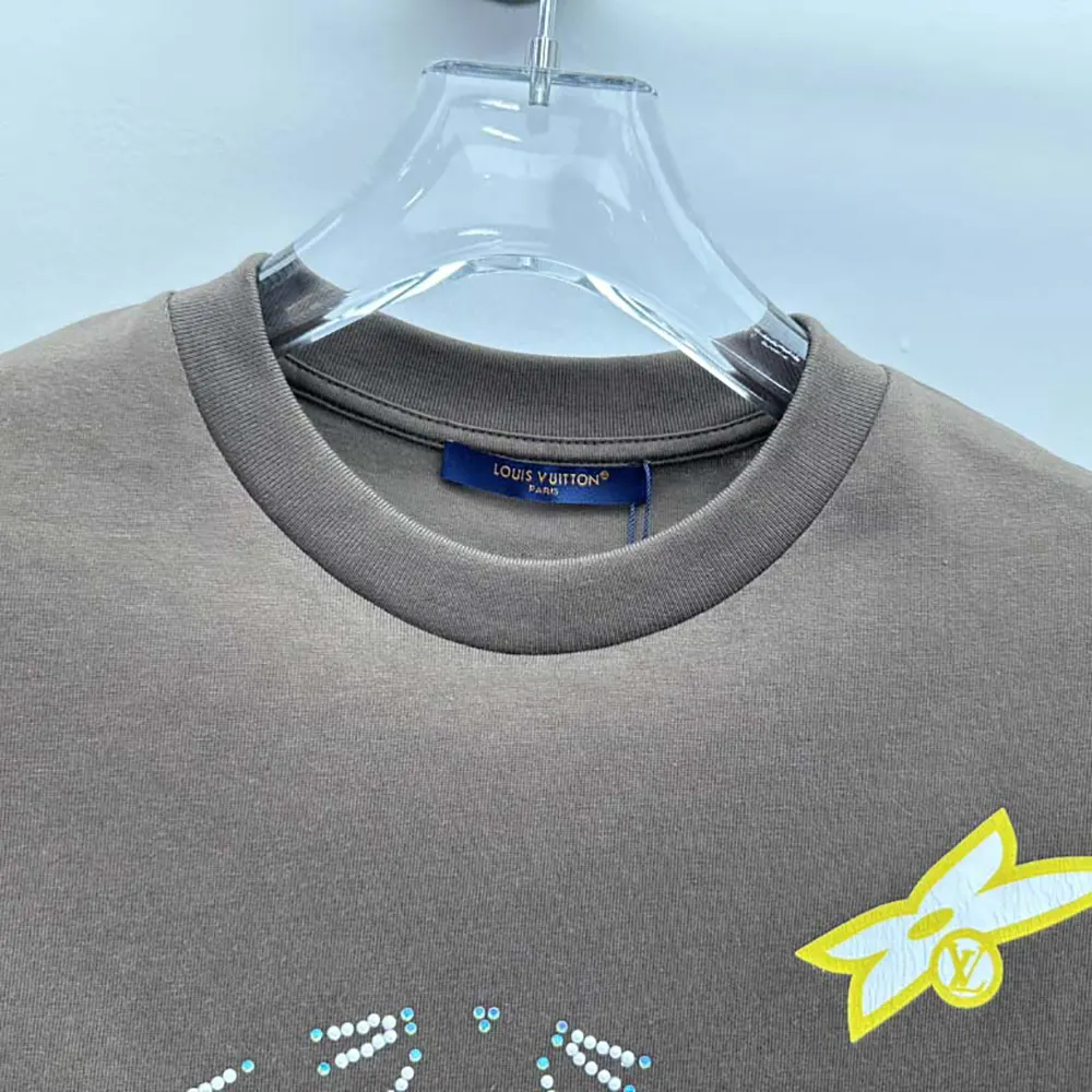 Louis Vuitton Men Washed Embellished Cotton T-Shirt 1AHCL3