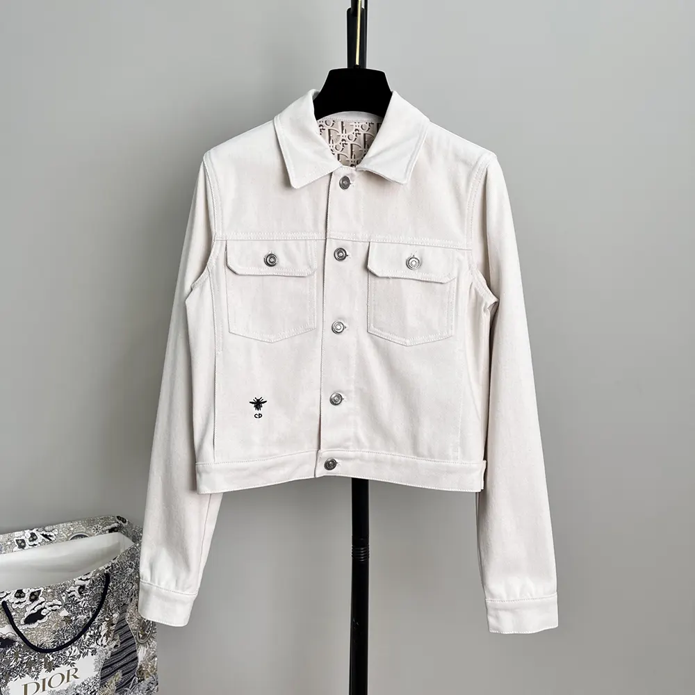 Dior Men Or Jacket Gold-Tone Cotton-Blend Denim 512V11A3026