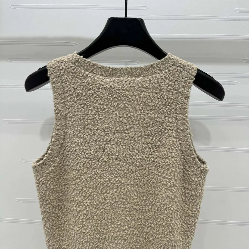 Dior Women Twinset Beige Cotton- and Wool-Blend Bouclé Knit