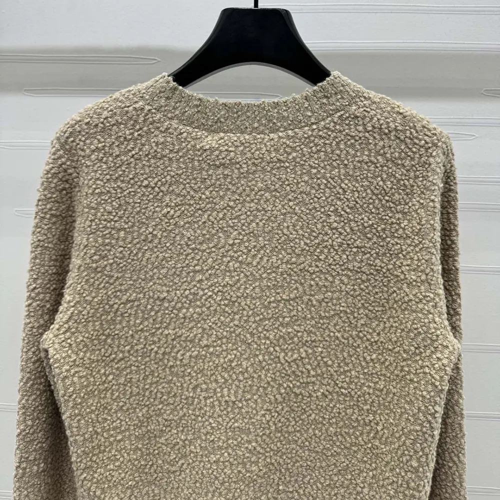 Dior Women Twinset Beige Cotton- and Wool-Blend Bouclé Knit