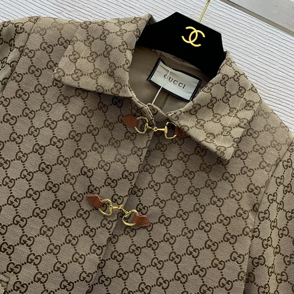 Gucci Women GG Canvas Jacket with Horsebit 820434Z8BZF2580